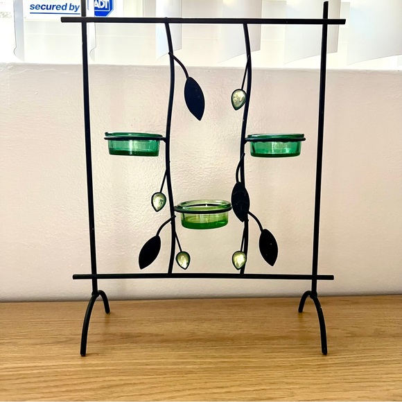 Set of 3 Green Votive Candle Holder / Candle Stands - Picture 6 of 7